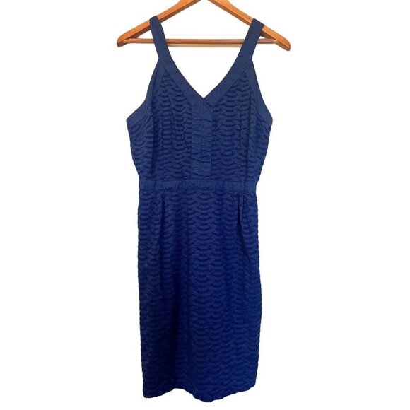 Old Navy Eyelet Fitted Navy Blue Dress 10 - Picture 2 of 6